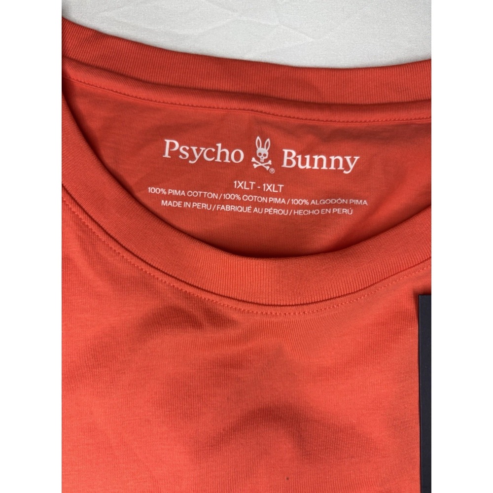 Psycho Bunny Bonnie Regular Fit Pocket Tee Hot Coral Orange Men's XLT $75 NWT - Picture 6 of 7